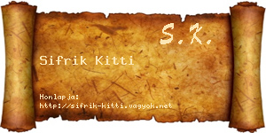 Sifrik Kitti névjegykártya