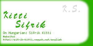 kitti sifrik business card